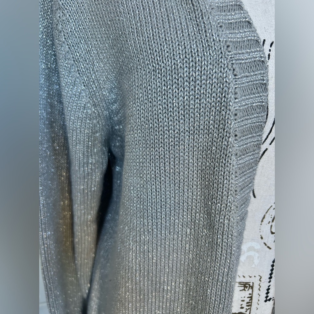 Old Navy long gray with metallic silver cardigan size XL - Picture 2 of 9